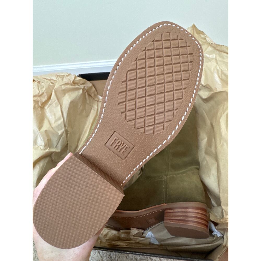 FRYE Campus 12R Olive Cow Suede Leather Mid Calf Boots Size 9 - Picture 3 of 5